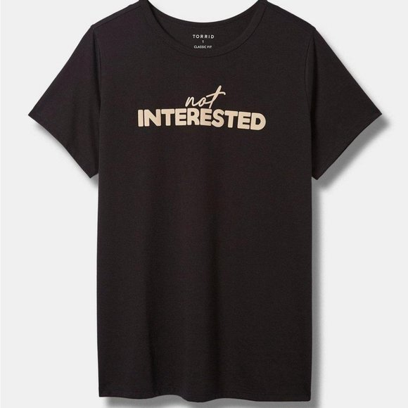 ❤️NWT VINTAGE TORRID TEE - NOT INTERESTED GRAPHIC - 100% COTTON - PLUS SIZE - Picture 1 of 13